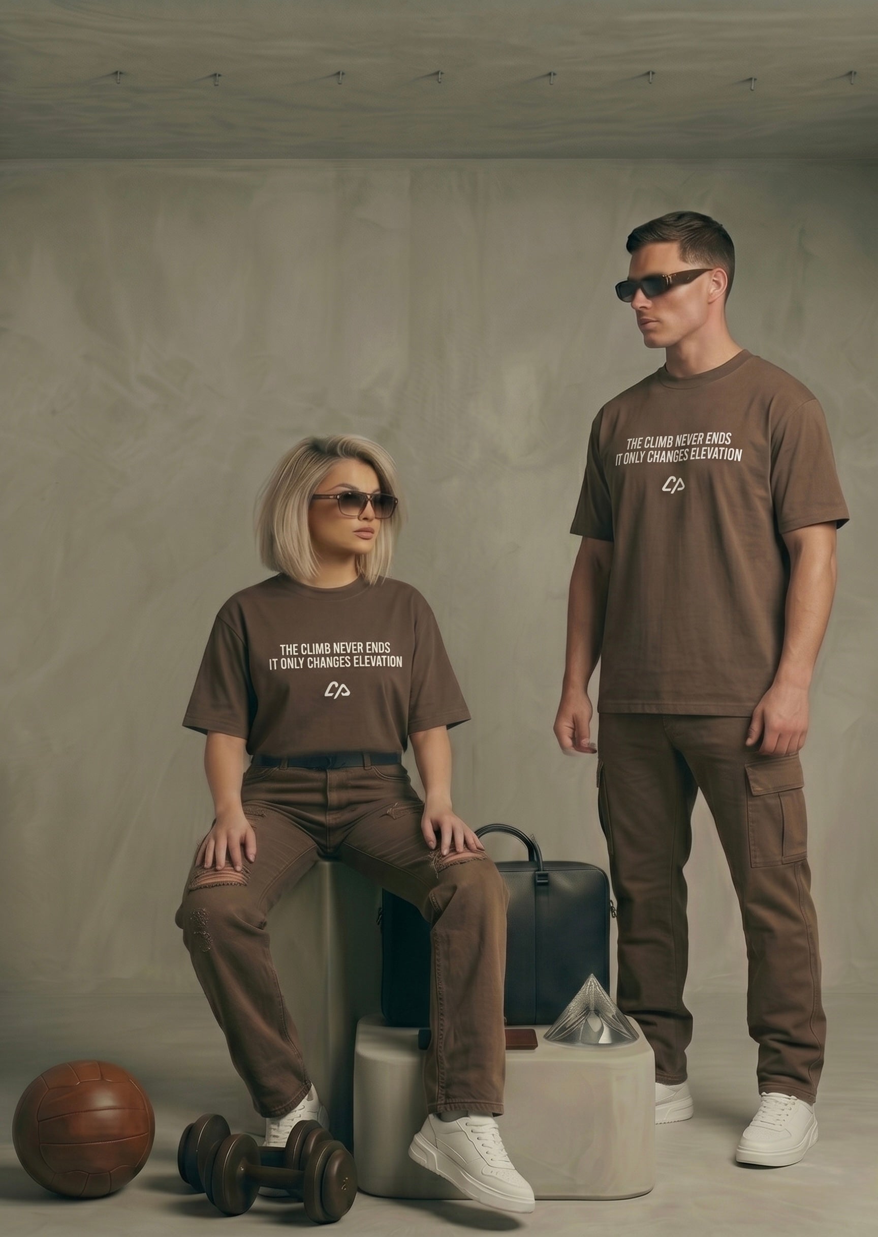 OVERSIZE SHORT SLEEVE BROWN T