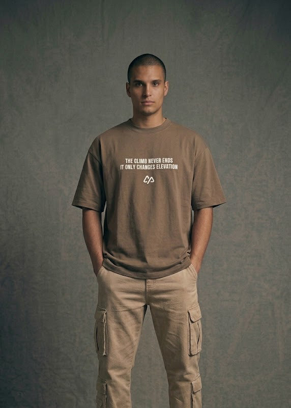 OVERSIZE SHORT SLEEVE BROWN T